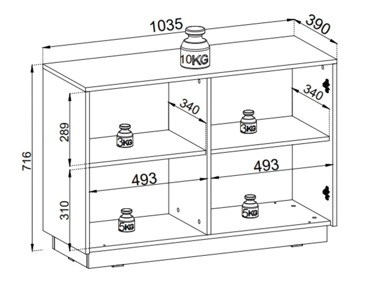 Komoda z drzwiami 104 cm Roland Czarny