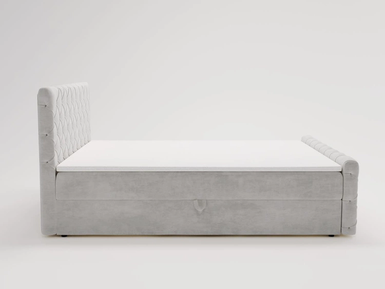 Łóżko kontynentalne z pojemnikiem na pościel 120x200 Lunaris Jasnoszare
