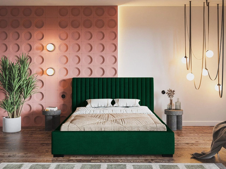 Łóżko tapicerowane z pojemnikiem i stelażem 180x200 Toscania Zielone