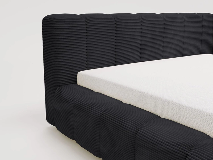 Łóżko tapicerowane z pojemnikiem na pościel 160x200 Ibiza Czarne