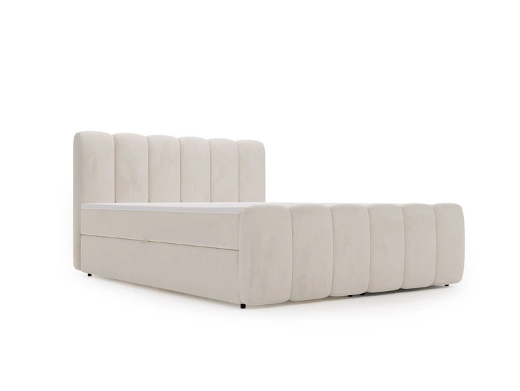 Łóżko kontynentalne z pojemnikiem na pościel 180x200 Cloud Beżowy