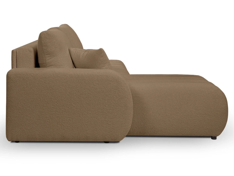 Narożnik z pojemnikiem i funkcją spania Lewy Adoro Brązowy