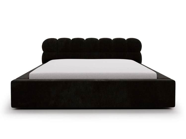 Łóżko tapicerowane z pojemnikiem i stelażem 140x200 Plaza Czarne