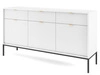 Zestaw mebli do salonu Amber biały na czarnych nogach
