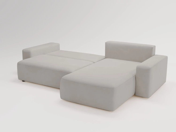 Narożnik L Prawy z funkcją spania i pojemnikiem Tazones Jasnoszary