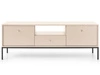 Szafka pod telewizor z szufladami i drzwiczkami na czarnych nóżkach Amor Beż piaskowy