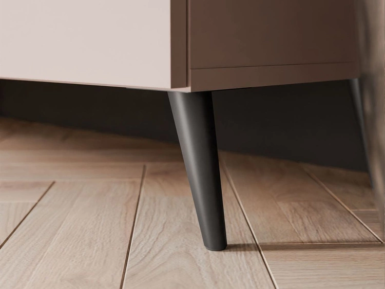 Szafka RTV pod telewizor z drzwiczkami na czarnych nóżkach 200 cm Noaé Kaszmir