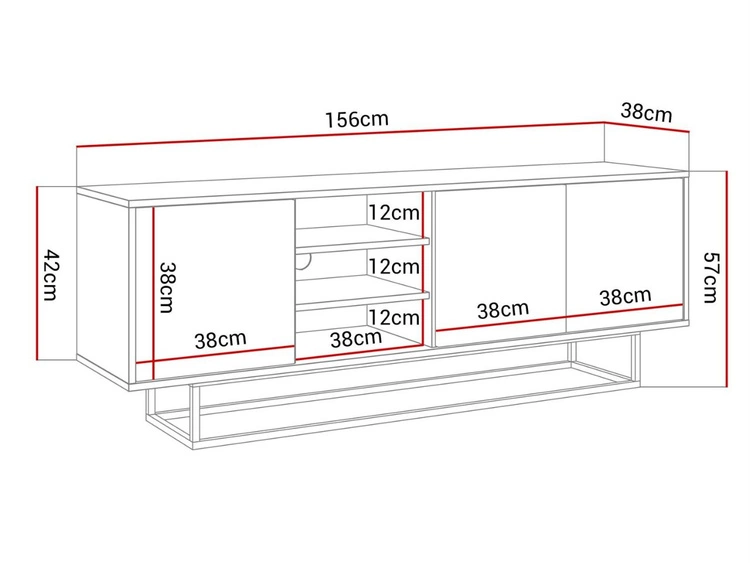 Szafka RTV pod telewizor z drzwiczkami na białym stelażu Vivance Biały połysk