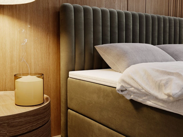 Łóżko kontynentalne z pojemnikiem na pościel 160x200 Marbella ciemnoszare