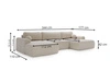 Narożnik U z funkcją spania i pojemnikiem Savana Zielony