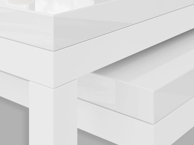 Stolik kawowy na białym stelażu Asumi Biały Połysk 36x42