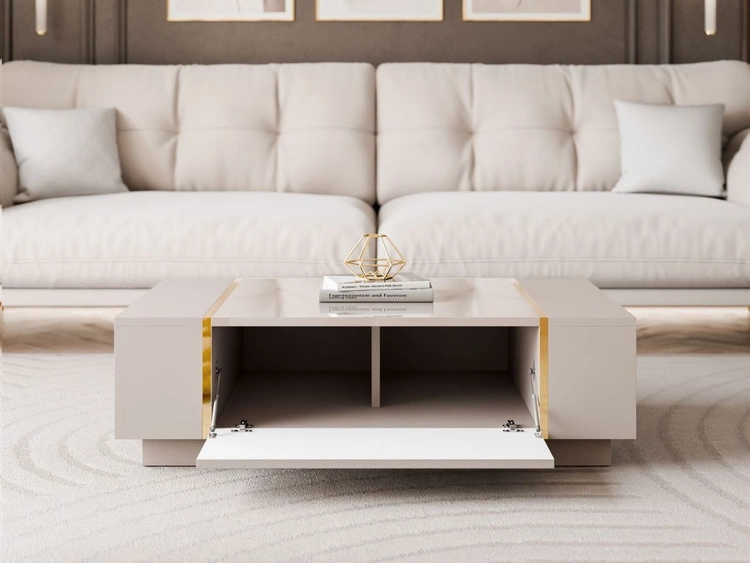 Stolik kawowy w stylu glamour Lunelie kaszmir połysk