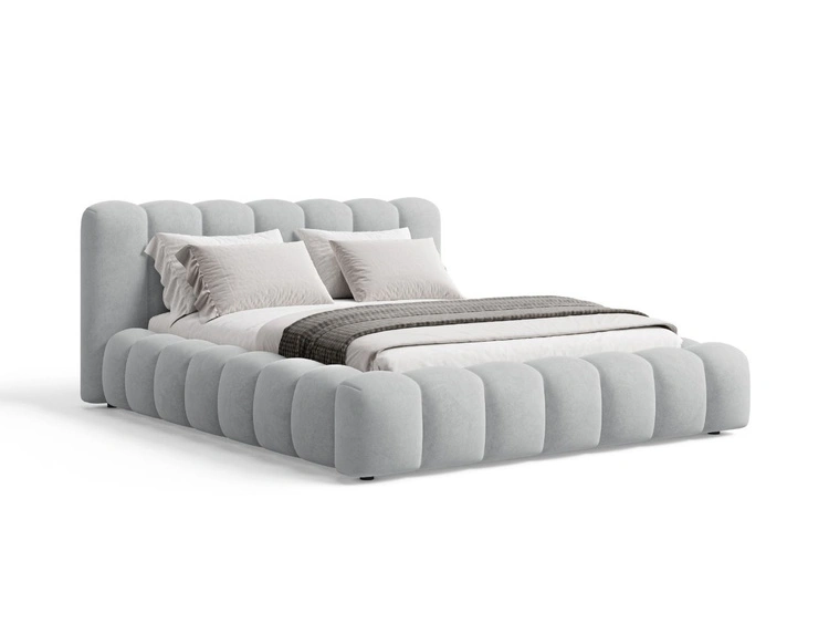 Łóżko tapicerowane z pojemnikiem i stelażem 120x200 Averia Szary