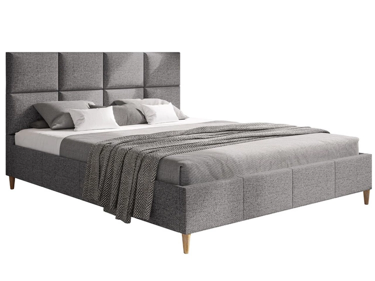 Łóżko tapicerowane ze stelażem 120x200 Luxe szary
