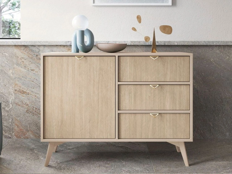 Komoda z drzwiami i szufladami 106 cm Modena Beż Piaskowy