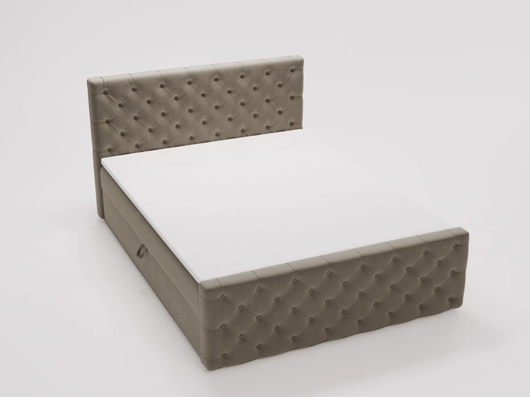 Łóżko kontynentalne z pojemnikiem na pościel 120x200 Montego Brązowe