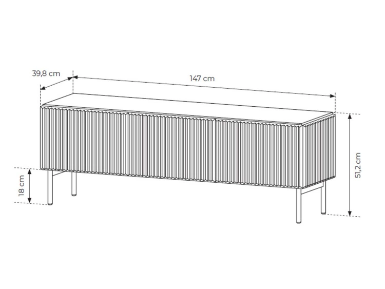 Szafka RTV z trzema drzwiami Qualita Czarna