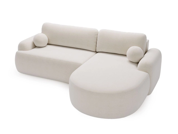 Narożnik L Prawy z funkcją spania i pojemnikiem Aurio Biały