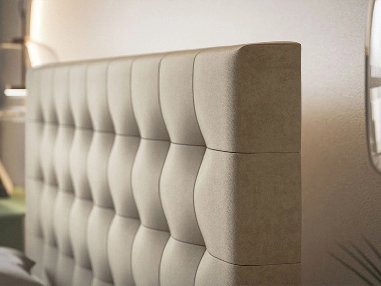 Łóżko kontynentalne z pojemnikiem na pościel 140x200 Denza Zielone