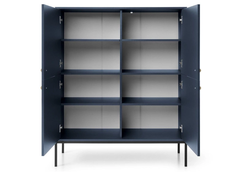 Komoda z drzwiami na czarnych nóżkach Amor Granatowa