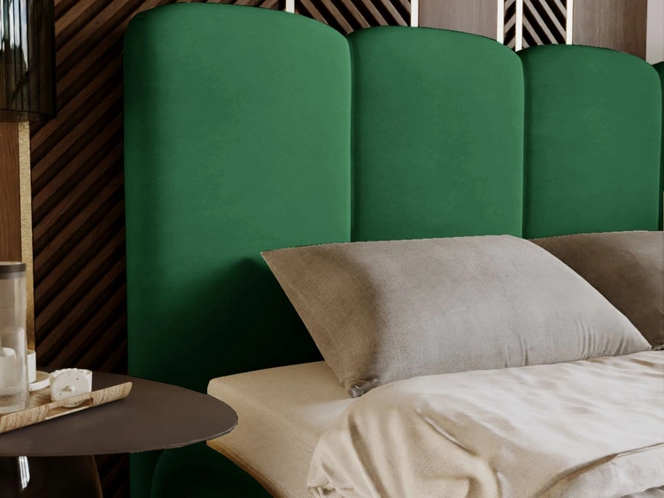 Łóżko tapicerowane z pojemnikiem i stelażem 120x200 Galli Zielone