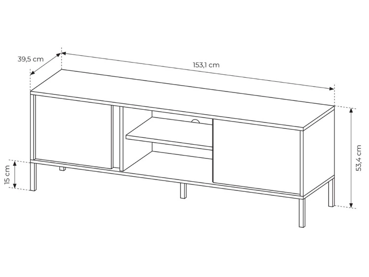 Szafka pod telewizor z drzwiczkami 153 cm Dego Beżowa