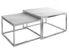 Stolik kawowy na chromowanym stelażu z imitacją białego marmuru Asumi 40x46