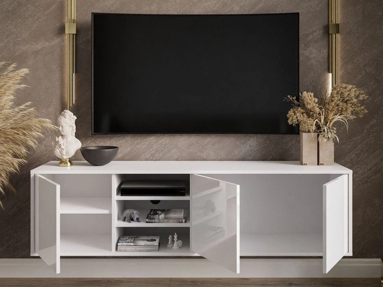 Szafka RTV wisząca pod telewizor z drzwiczkami Vivance Biały połysk