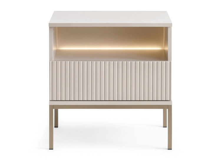 Stolik nocny z szufladą i oświetleniem LED Deo Kaszmirowy