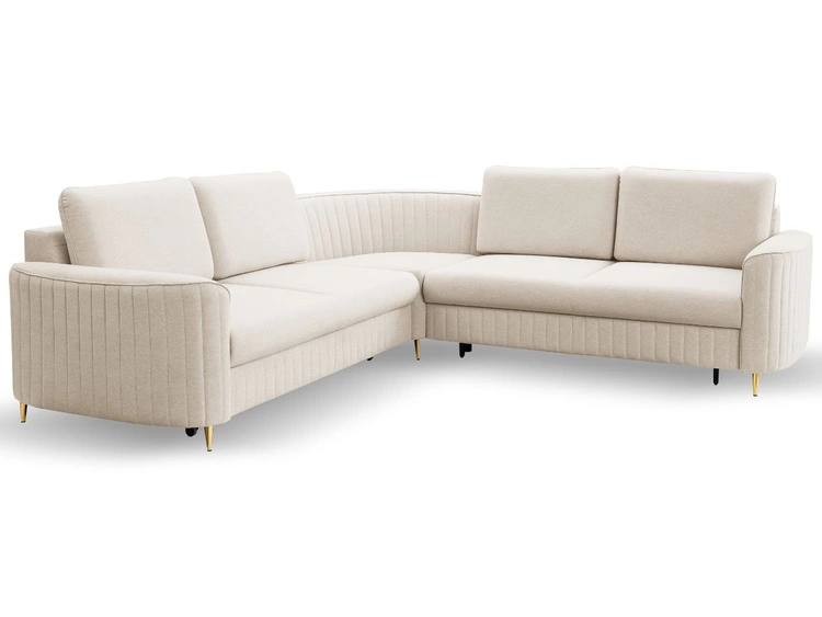 Narożnik L Lewy z funkcją spania i pojemnikiem Limon Beżowy