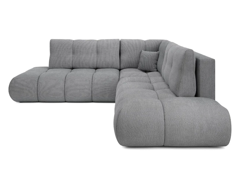 Narożnik z funkcją spania i pojemnikiem Prawy Kair Szary