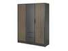 Szafa trzydrzwiowa z drzwiami uchylnymi 155 cm Macron Grafitowa z lamelami