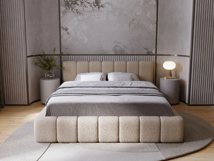 Łóżko tapicerowane z pojemnikiem i stelażem 160x200 Orio Brązowy