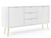 Komoda z drzwiami i szufladami na złotych nogach Viva Biała