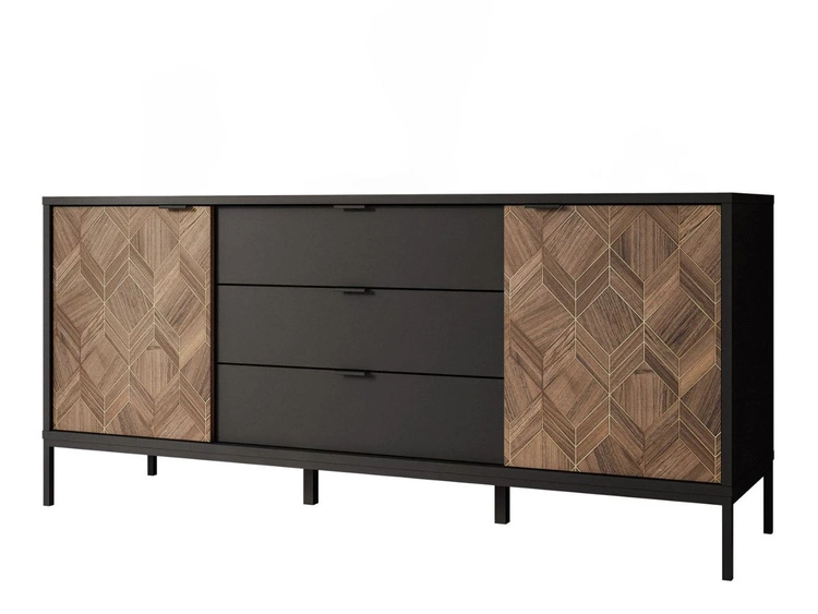 Komoda z drzwiami i szufladami 185 cm Tavio Czarny