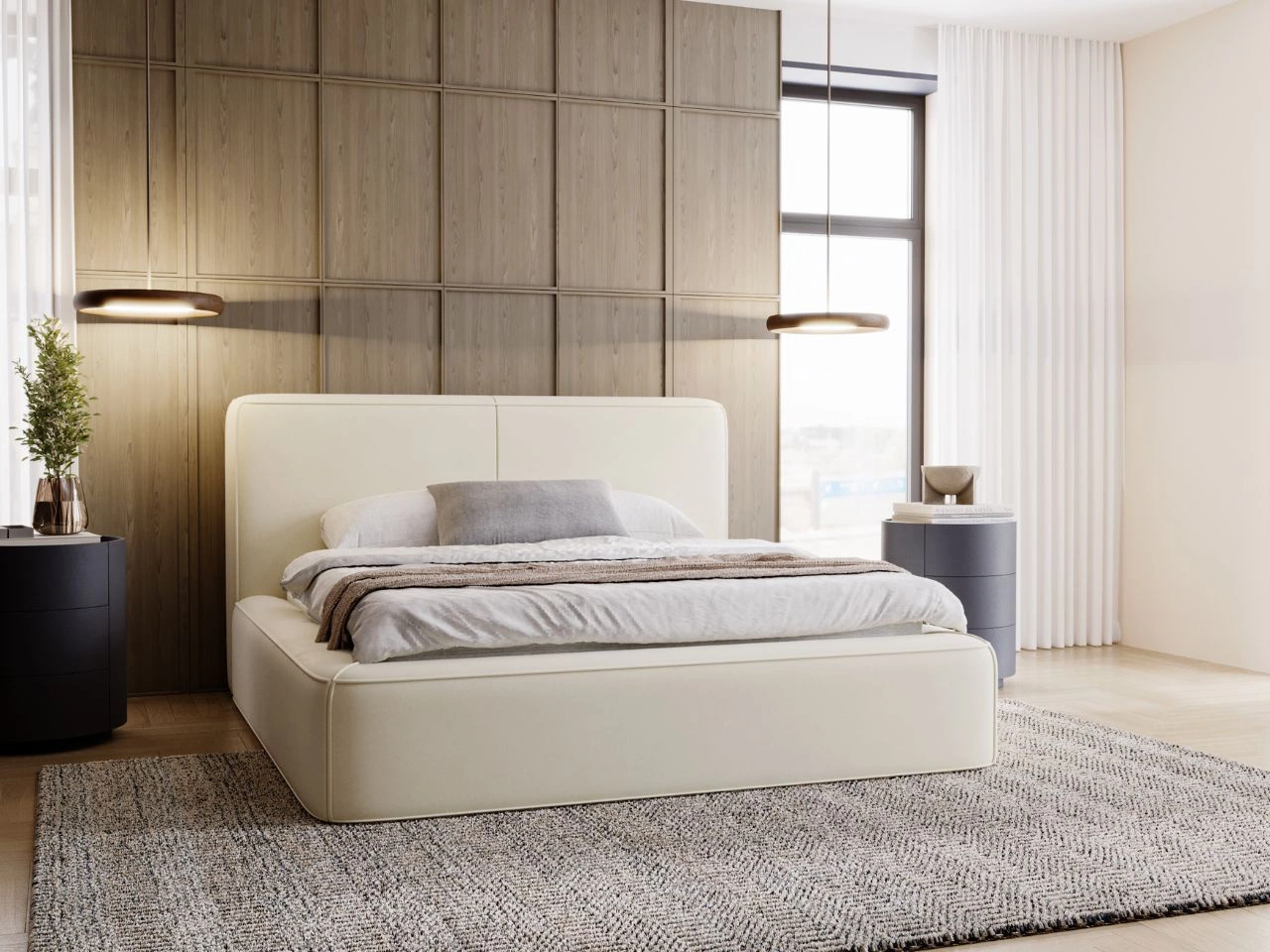 Łóżko tapicerowane z pojemnikiem i stelażem 160x200 Amaro Różowe