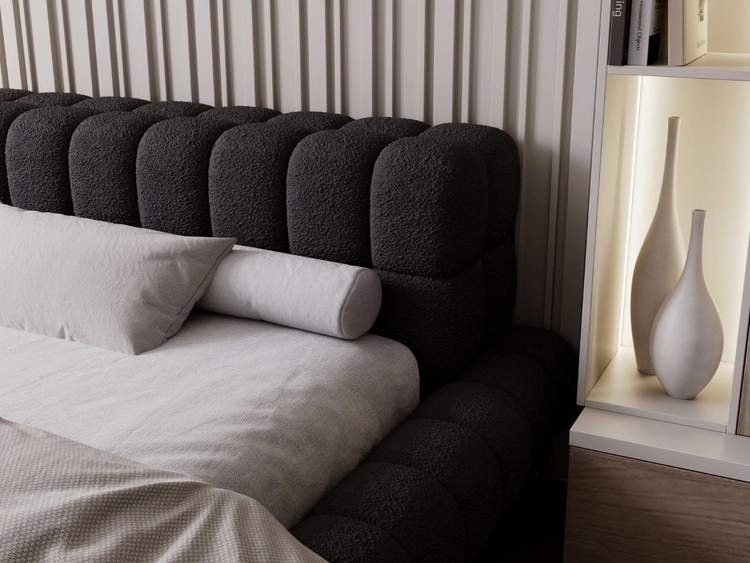 Łóżko tapicerowane ze stelażem 120x200 Imagine Czarne