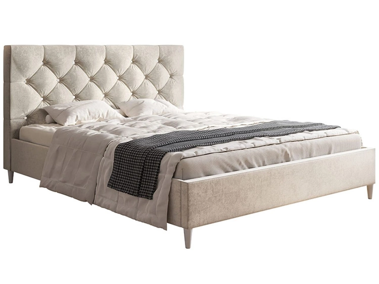 Łóżko tapicerowane ze stelażem 140x200 Tril Beżowe