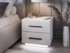 Stolik nocny z dwoma szufladami Nuveo Lux Biały Połysk