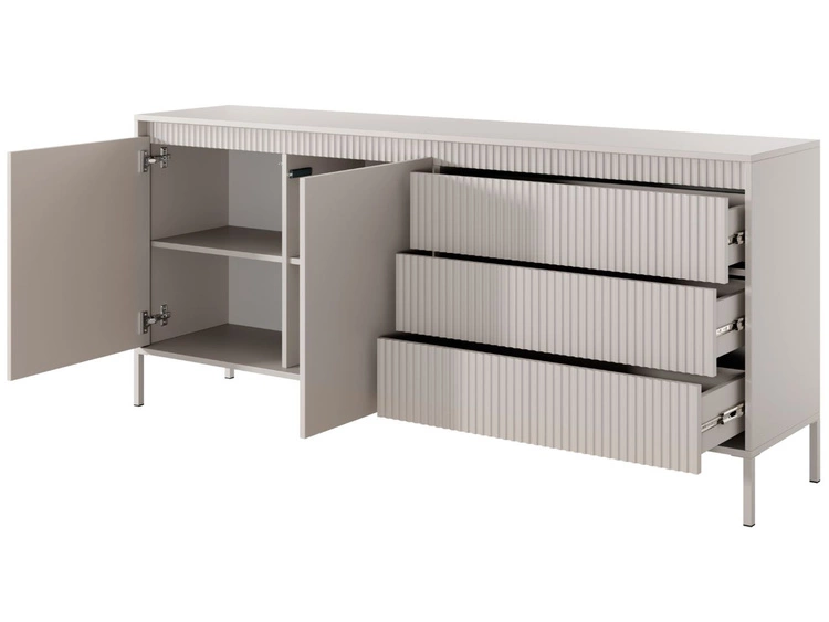 Komoda z drzwiami i szufladami 187 cm Sorano Beżowa