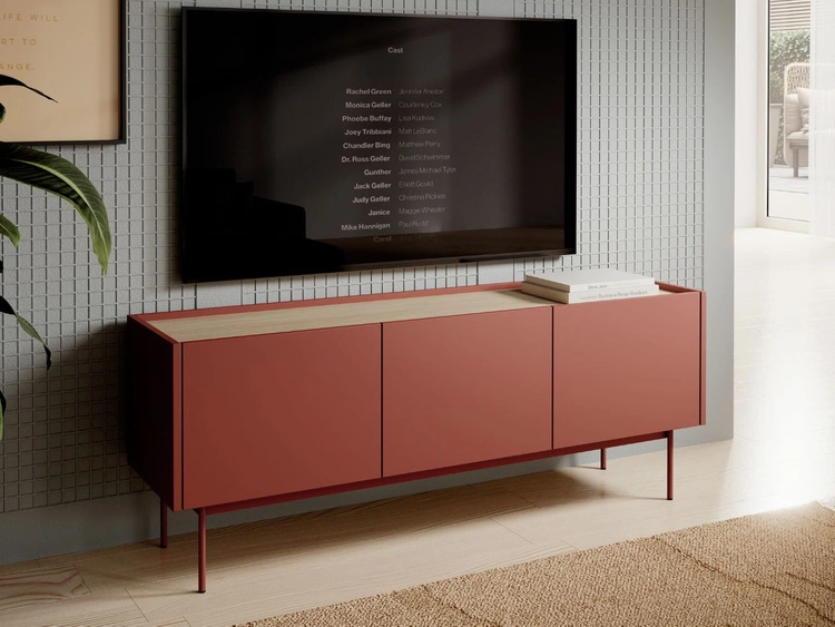 Szafka pod telewizor i drzwiczkami Casino czerwona