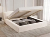 Łóżko tapicerowane z pojemnikiem i stelażem 180x200 Mali Kremowe