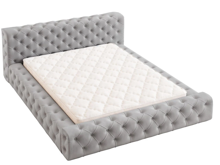 Łóżko tapicerowane z pojemnikiem i stelażem 140x200 cm Palini Szare