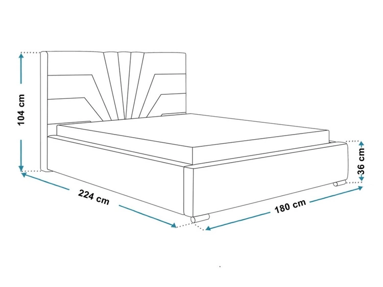 Łóżko tapicerowane z pojemnikiem i stelażem 160x200 Tesis Beżowe