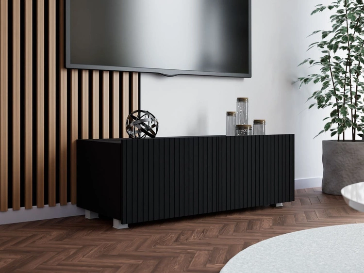 Szafka pod telewizor z drzwiczkami Kioto Czarny