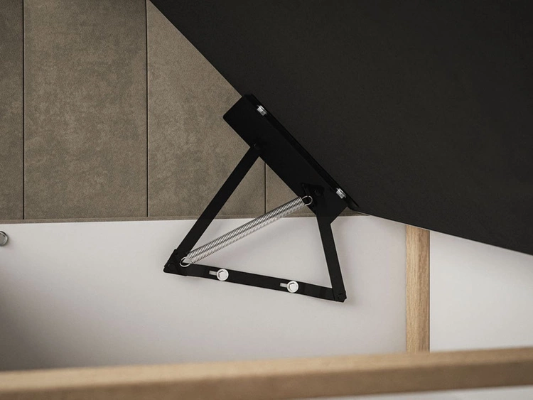 Łóżko kontynentalne z pojemnikiem na pościel 140x200 Denza Ciemnoniebieskie