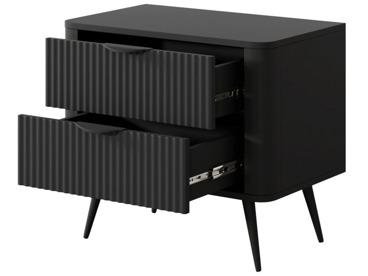 Stolik nocny z szufladami Latina Czarny