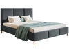 Łóżko tapicerowane ze stelażem 140x200 Trio Ciemny szary