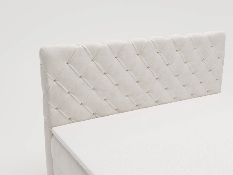 Łóżko kontynentalne z pojemnikiem na pościel 180x200 Lunaris Kremowe