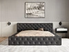 Łóżko tapicerowane z pojemnikiem i stelażem 160x200 cm Palini Czarne